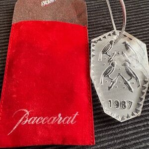 Baccarat Crystal Ornament with Red Velvet Pouch